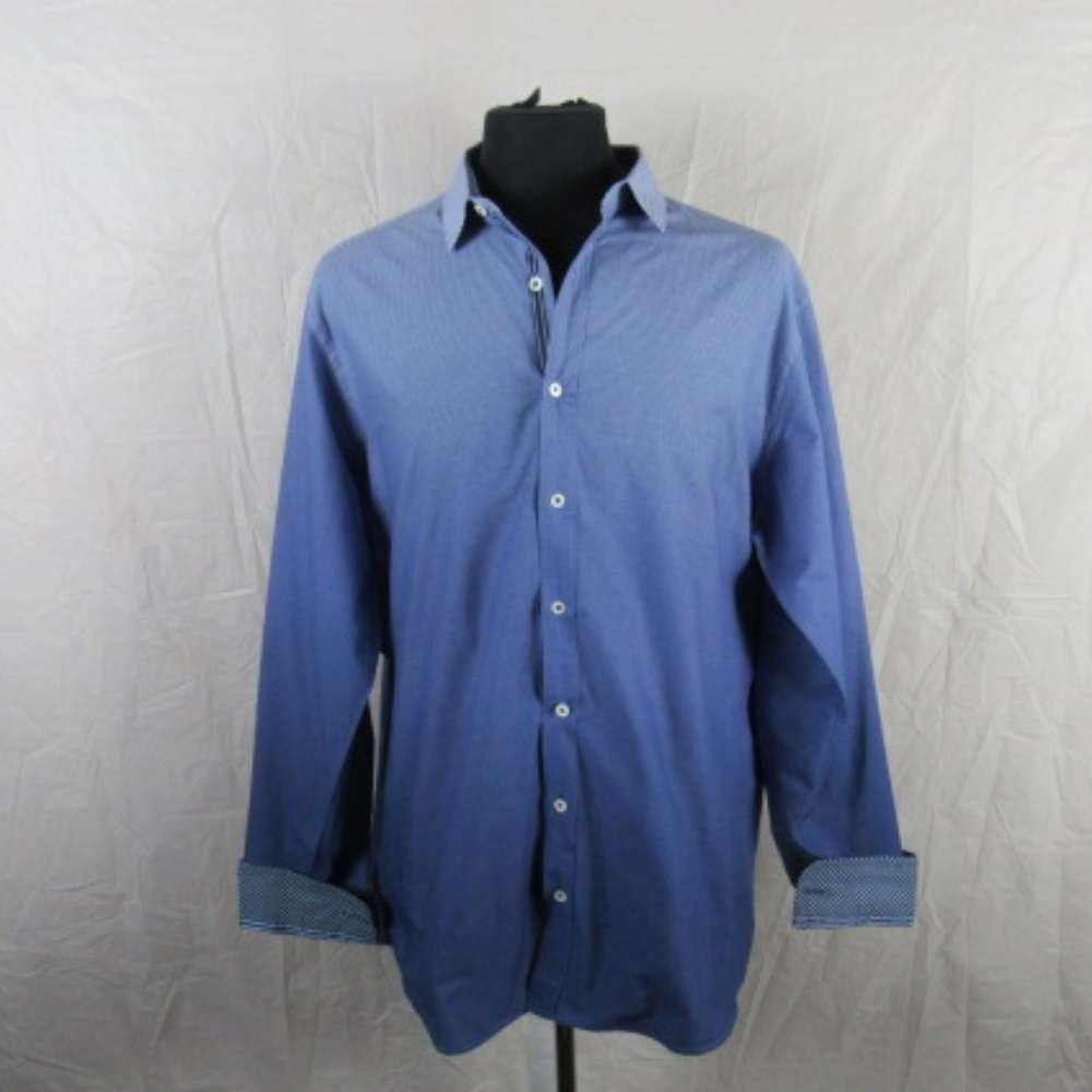Bugatchi Desinger Shirt w/ Pattern Cuff & Collar
